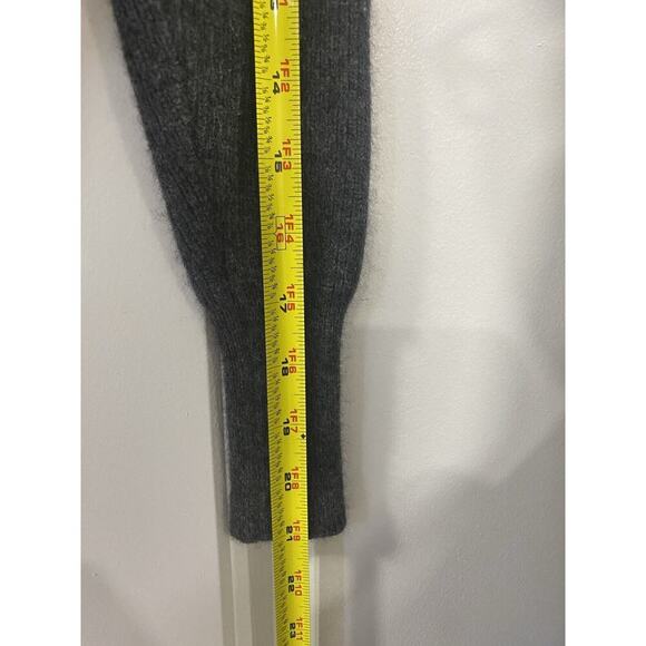 27 Miles 100% Cashmere Sweater XS Gray Pullover Front Tie Knit Lightweight Cozy - Picture 7 of 11